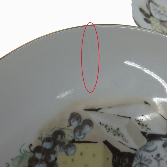 German Democratic Republic KAHLA Cheese and Wine PLATE Set 7 Piece Porcelain VTG - Picture 11 of 13